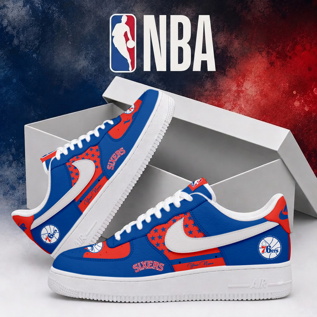 LIMITED EDITION - NEW CUSTOMIZED NBA26 P76 PHILADELPHIA 76ERS AF1 SHOES