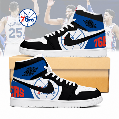LIMITED EDITION - NEW CUSTOMIZED NBA26 P76 PHILADELPHIA 76ERS AIR JORDAN SNEAKERS