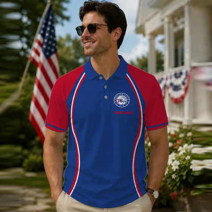 [HOT DEAL] NEW CUSTOMIZED NBA26 P76 PHILADELPHIA 76ERS POLO SHIRT