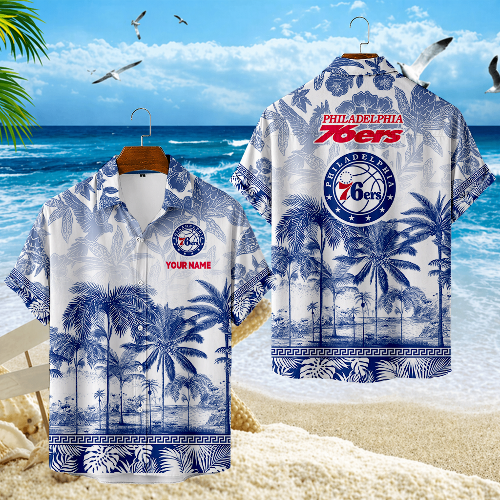 FINAL CLEARANCE - NEW CUSTOMIZED NBA26 P76 PHILADELPHIA 76ERS UNISEX HAWAIIAN SHIRT