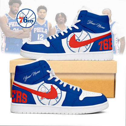 LIMITED EDITION - NEW CUSTOMIZED NBA26 P76 PHILADELPHIA 76ERS AIR JORDAN SNEAKERS
