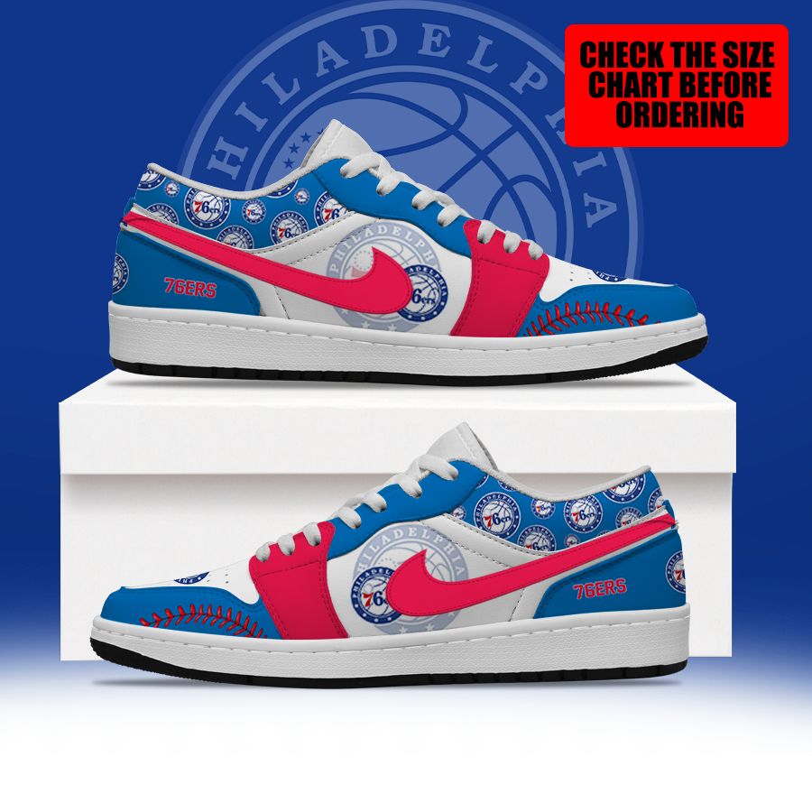[HOT DEAL] NEW CUSTOMIZED NBA26 P76 PHILADELPHIA 76ERS AIR JORDAN LOW SHOES