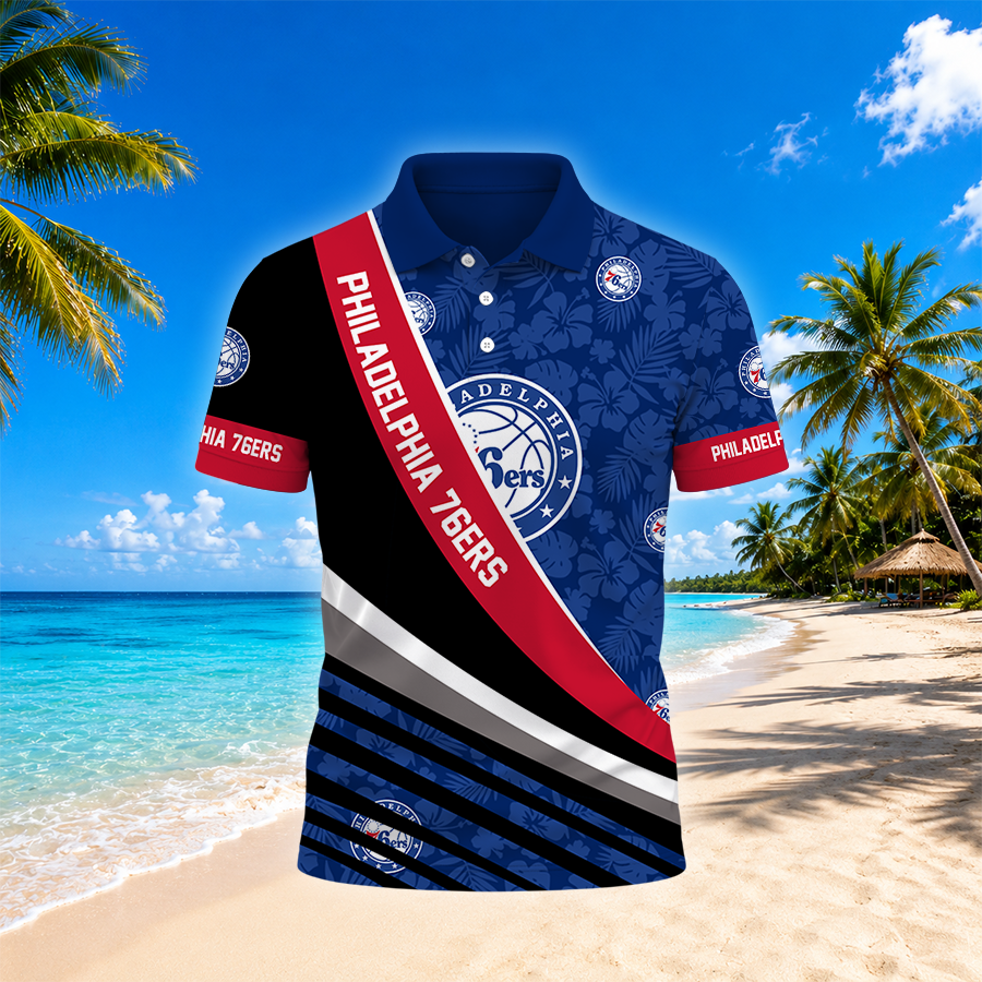 [HOT DEAL] NEW CUSTOMIZED NBA26 P76 PHILADELPHIA 76ERS POLO SHIRT