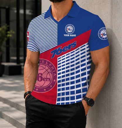 LIMITED EDITION - NEW CUSTOMIZED NBA26 P76 PHILADELPHIA 76ERS POLO SHIRT