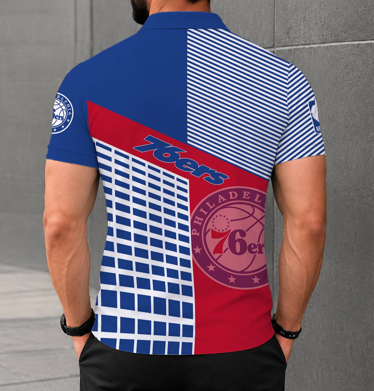 LIMITED EDITION - NEW CUSTOMIZED NBA26 P76 PHILADELPHIA 76ERS POLO SHIRT