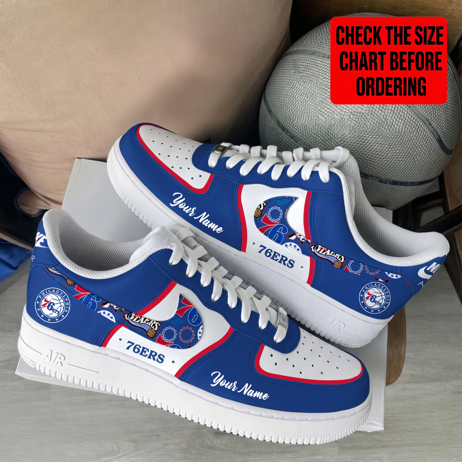 LIMITED EDITION - NEW CUSTOMIZED NBA26 P76 PHILADELPHIA 76ERS AF1 SHOES