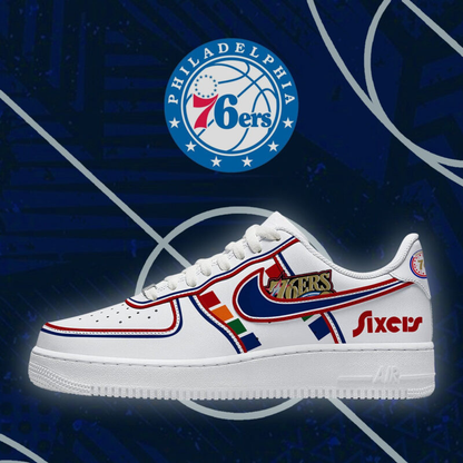 LIMITED EDITION - NEW CUSTOMIZED NBA26 P76 PHILADELPHIA 76ERS AF1 SHOES