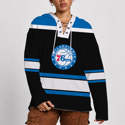[HOT DEAL] NEW CUSTOMIZED NBA26 P76 PHILADELPHIA 76ERS LACER HOODIE