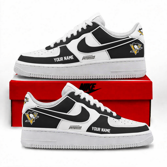 LIMITED EDITION - NEW CUSTOMIZED NHL26 PBP PITTSBURGH PENGUINS AF1 SHOES