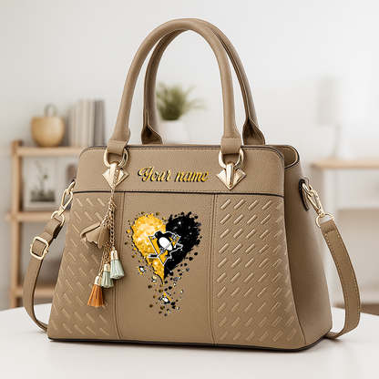 LIMITED EDITION - NEW CUSTOMIZED NHL12 TPL TAMPA BAY LIGHTNING ZIP HANDBAG MULTICOLOR