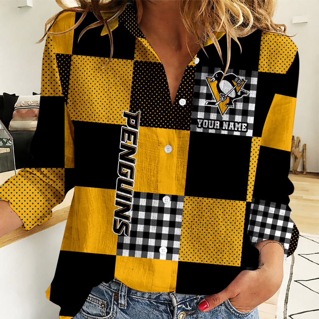 LIMITED EDITION - NEW CUSTOMIZED NHL26 PBP PITTSBURGH PENGUINS WOMEN CASUAL SHIRT FOR FAN