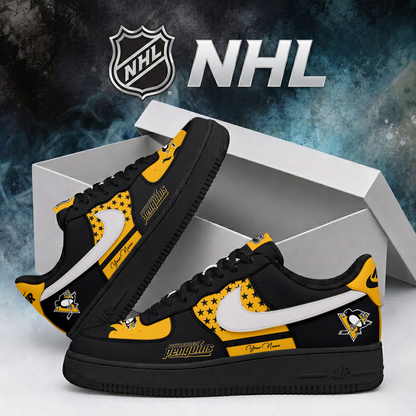 SPECIAL EDITION - NEW CUSTOMIZED NHL26 PBP PITTSBURGH PENGUINS AF1 SHOES