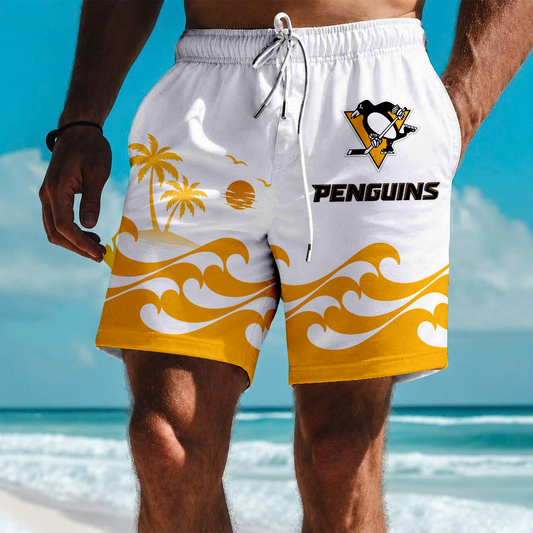LIMITED EDITION - NEW CUSTOMIZED NHL26 PBP PITTSBURGH PENGUINS SHORT PANTS