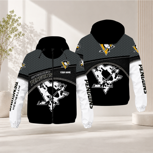 EXCLUSIVE EDITION - NEW CUSTOMIZED NHL26 PBP PITTSBURGH PENGUINS WINDBREAKER JACKET