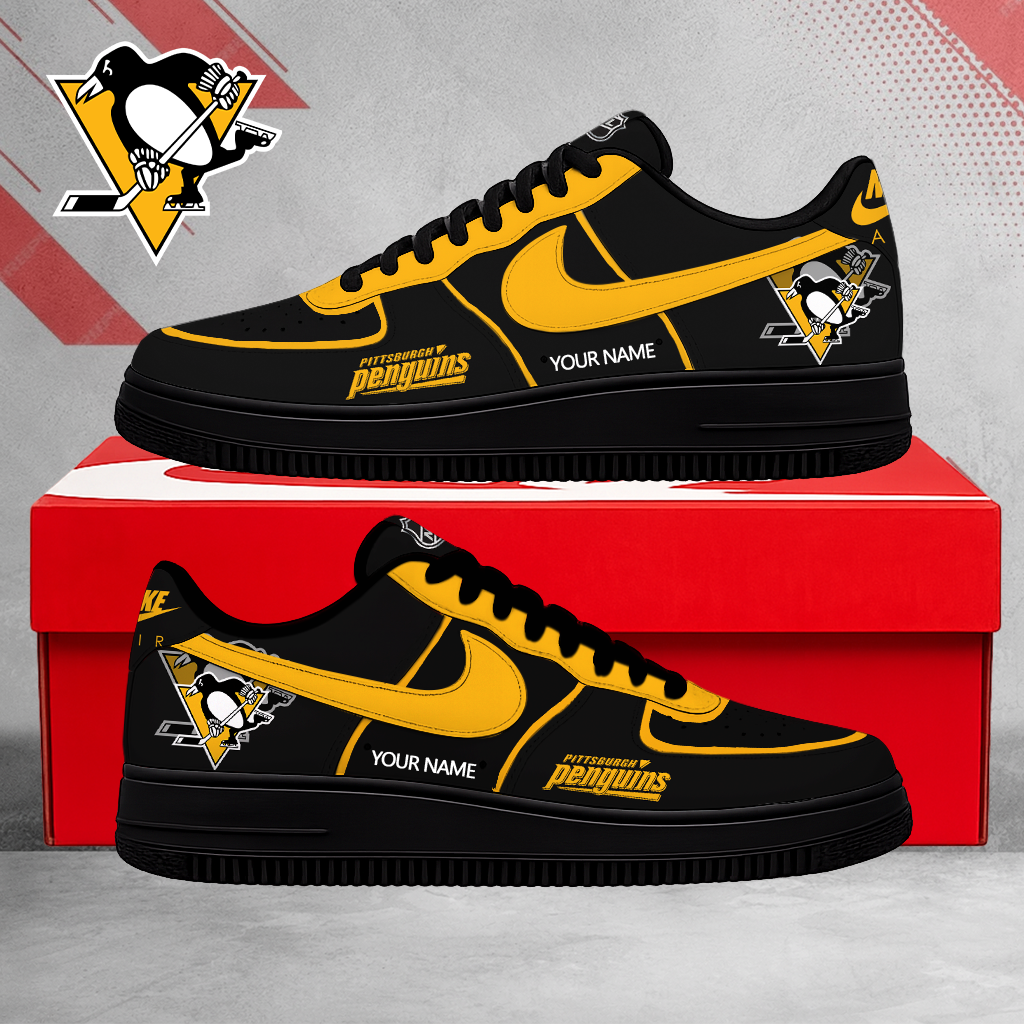 LIMITED EDITION - NEW CUSTOMIZED NHL26 PBP PITTSBURGH PENGUINS AF1 SHOES