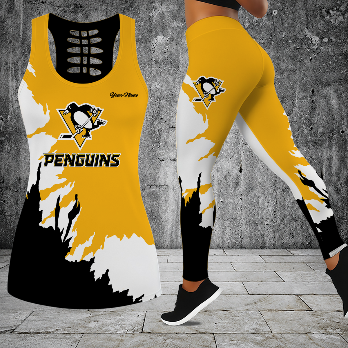 [SUPER SALE] NEW CUSTOMIZED NHL26 PBP PITTSBURGH PENGUINS MEN'S DRAWSTRING CARGO SHORTS