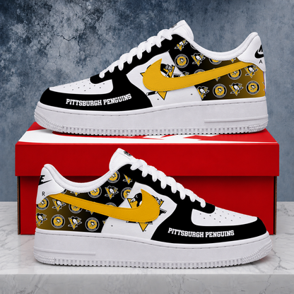 LIMITED EDITION - NEW CUSTOMIZED NHL26 PBP PITTSBURGH PENGUINS AF1 SHOES