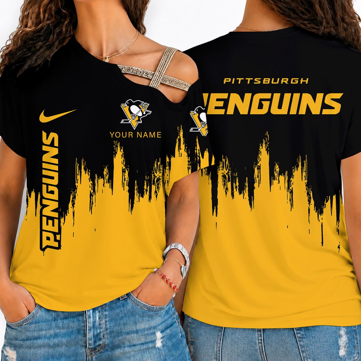 [SUPER SALE] NEW CUSTOMIZED NHL26 PBP PITTSBURGH PENGUINS SHOULDER SHIRT