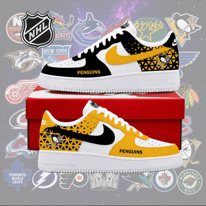 LIMITED EDITION - NEW CUSTOMIZED NHL26 PBP PITTSBURGH PENGUINS AF1 SHOES