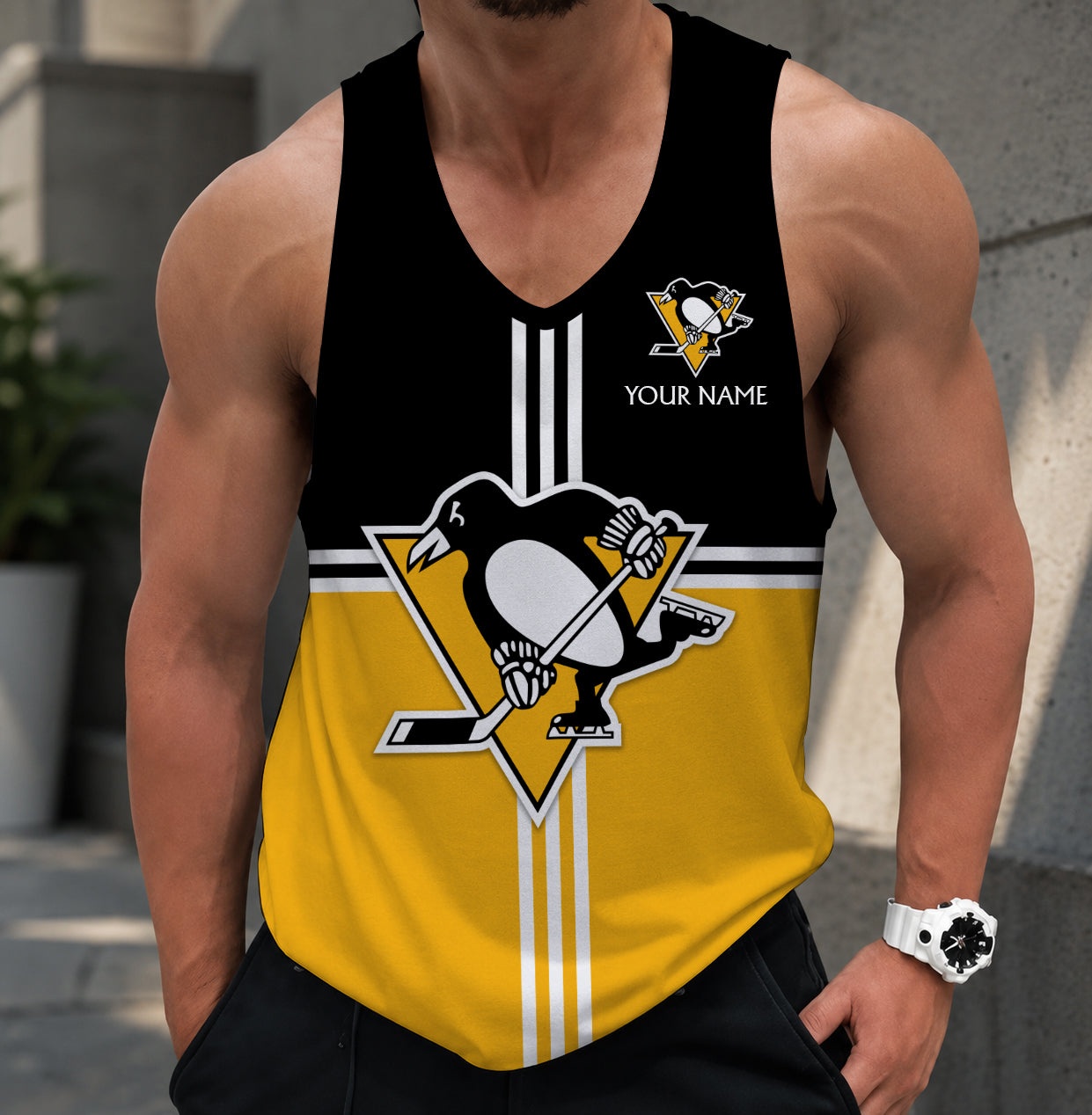 LIMITED EDITION - NEW CUSTOMIZED NHL26 PBP PITTSBURGH PENGUINS MEN'S TANK TOP