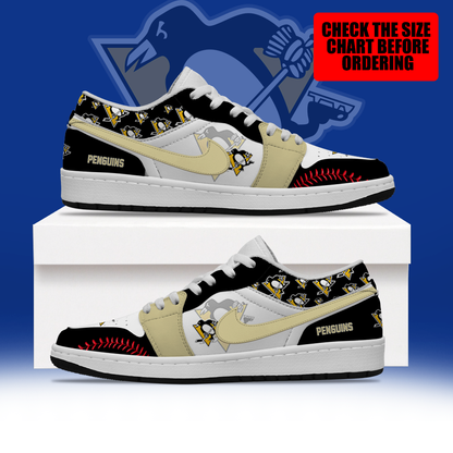 [SUPER SALE] NEW CUSTOMIZED NHL26 PBP PITTSBURGH PENGUINS AIR JORDAN LOW SHOES