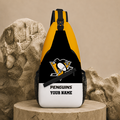 LIMITED EDITION - NEW CUSTOMIZED NHL26 PBP PITTSBURGH PENGUINS SLING BAG