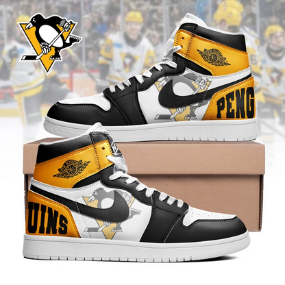 LIMITED EDITION - NEW CUSTOMIZED NHL26 PB PENGUINS AIR JORDAN SNEAKERS