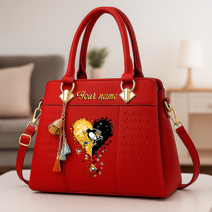LIMITED EDITION - NEW CUSTOMIZED NHL12 TPL TAMPA BAY LIGHTNING ZIP HANDBAG MULTICOLOR