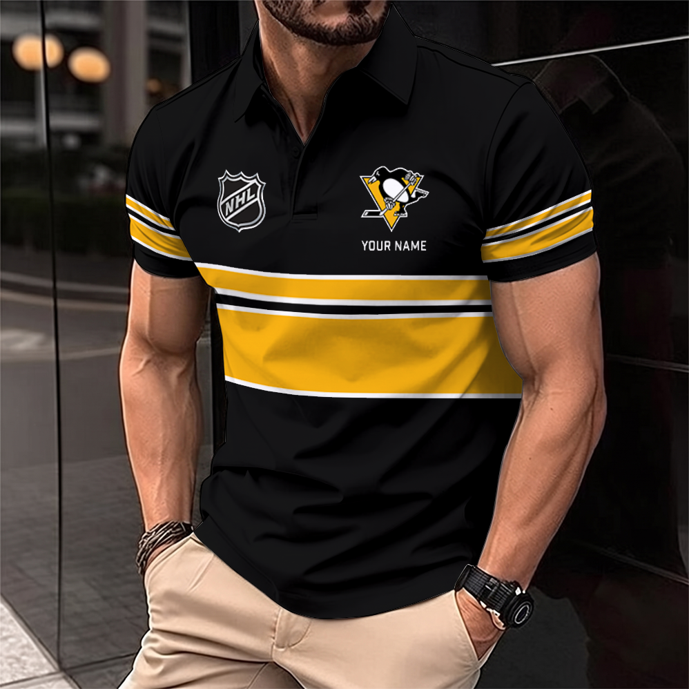 [SUPER SALE] NEW CUSTOMIZED NHL26 PBP PITTSBURGH PENGUINS POLO SHIRT