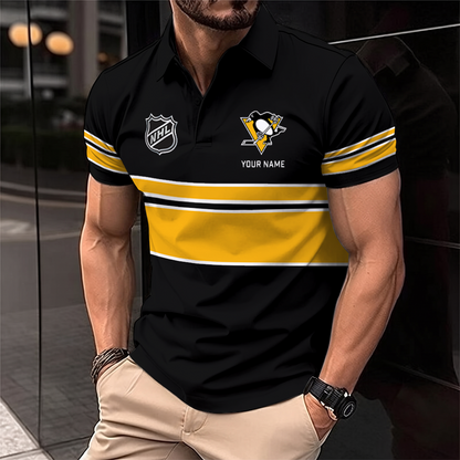 [SUPER SALE] NEW CUSTOMIZED NHL26 PBP PITTSBURGH PENGUINS POLO SHIRT