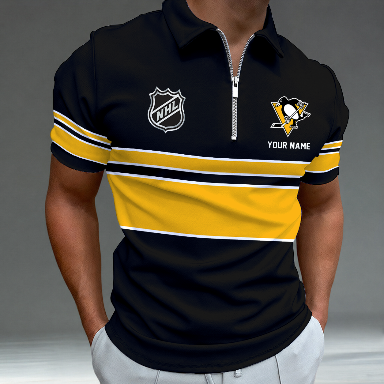 [SUPER SALE] NEW CUSTOMIZED NHL26 PBP PITTSBURGH PENGUINS POLO SHIRT