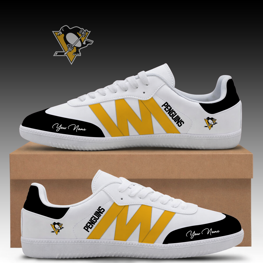 [SUPER SALE] NEW CUSTOMIZED NHL26 PBP PITTSBURGH PENGUINS CLASSIC SNEAKERS