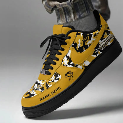 [SUPER SALE] NEW CUSTOMIZED NHL26 PBP PITTSBURGH PENGUINS AF1 SHOES