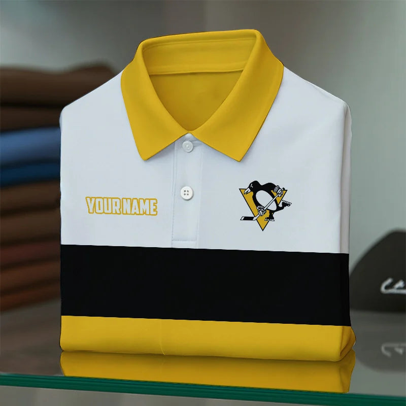 [SUPER SALE] NEW CUSTOMIZED NHL26 PBP PITTSBURGH PENGUINS POLO SHIRT