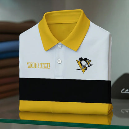 [SUPER SALE] NEW CUSTOMIZED NHL26 PBP PITTSBURGH PENGUINS POLO SHIRT
