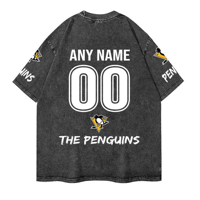 [SUPER SALE] NEW CUSTOMIZED NHL26 PBP PITTSBURGH PENGUINS MULTICOLOR WASHED TEE