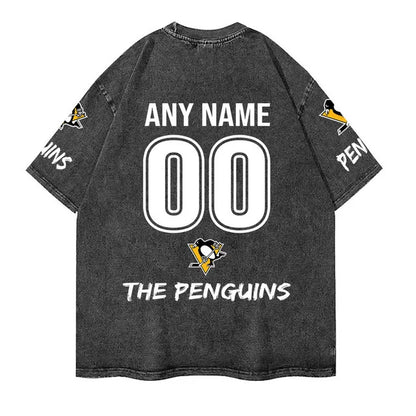 [SUPER SALE] NEW CUSTOMIZED NHL26 PBP PITTSBURGH PENGUINS MULTICOLOR WASHED TEE