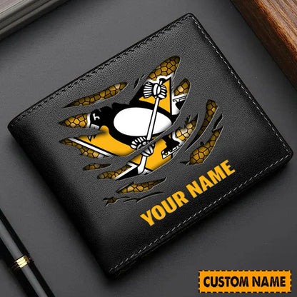 LIMITED EDITION - NEW CUSTOMIZED NHL26 PBP PITTSBURGH PENGUINS LEATHER WALLET