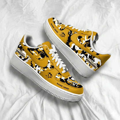 [SUPER SALE] NEW CUSTOMIZED NHL26 PBP PITTSBURGH PENGUINS AF1 SHOES