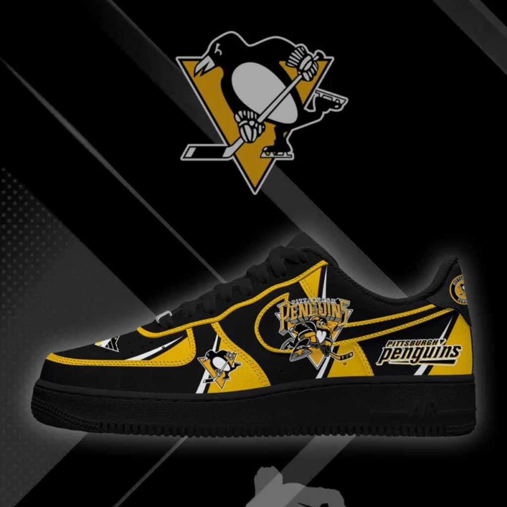 LIMITED EDITION - NEW CUSTOMIZED NHL26 PBP PITTSBURGH PENGUINS AF1 SHOES