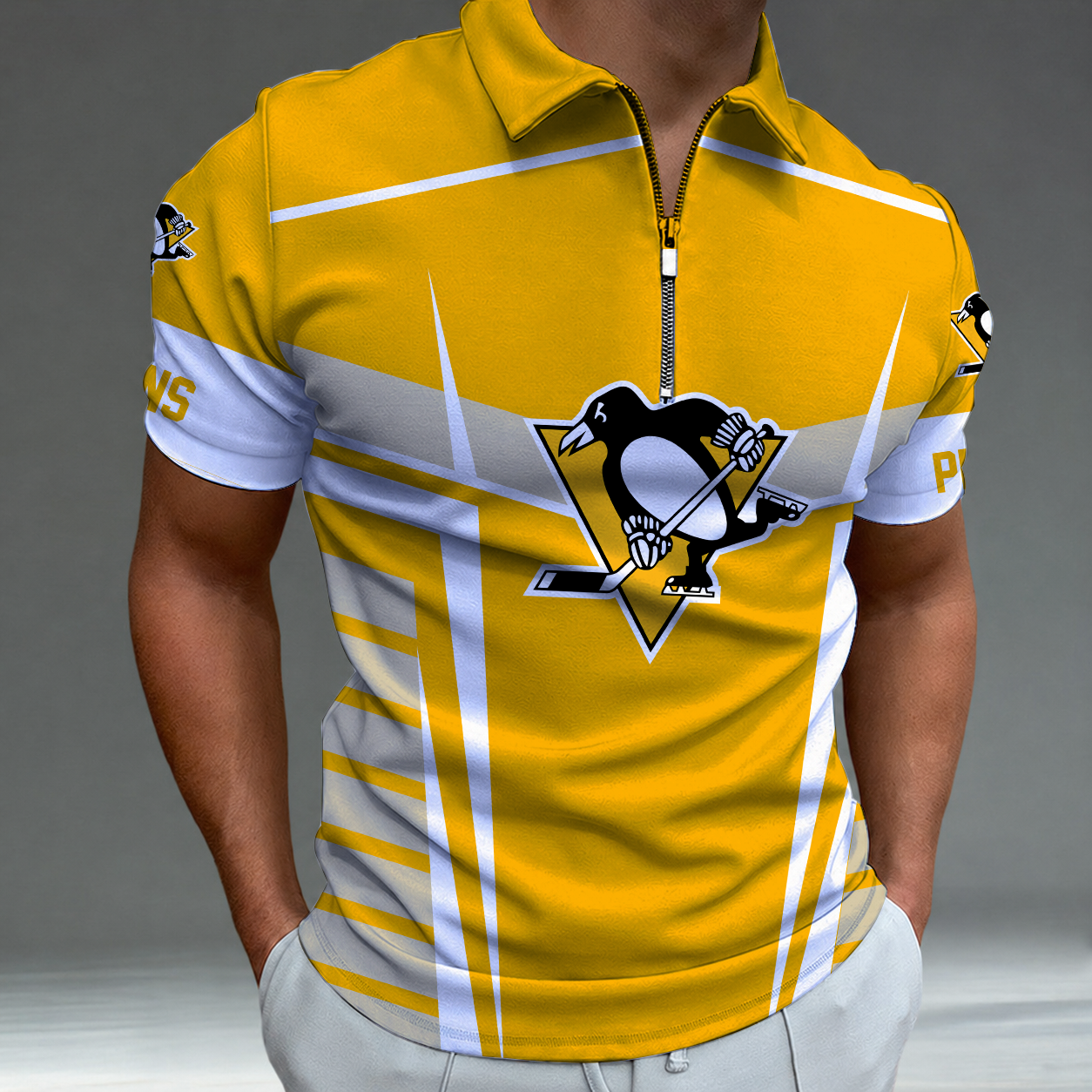 LIMITED EDITION - NEW CUSTOMIZED NHL26 PBP PITTSBURGH PENGUINS POLO SHIRT