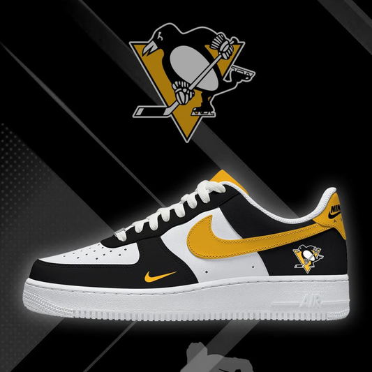 LIMITED EDITION - NEW CUSTOMIZED NHL26 PBP PITTSBURGH PENGUINS AF1 SHOES