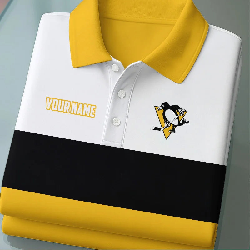 [SUPER SALE] NEW CUSTOMIZED NHL26 PBP PITTSBURGH PENGUINS POLO SHIRT