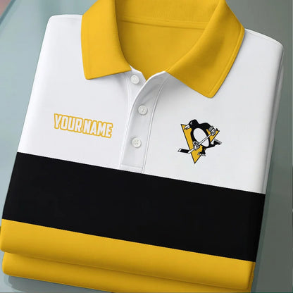 [SUPER SALE] NEW CUSTOMIZED NHL26 PBP PITTSBURGH PENGUINS POLO SHIRT