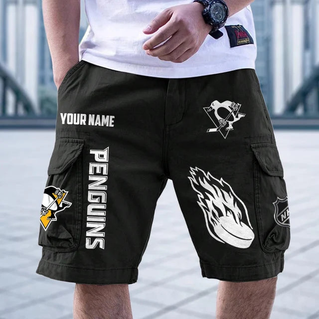 [SUPER SALE] NEW CUSTOMIZED NHL26 PBP PITTSBURGH PENGUINS CARGO SHORTS