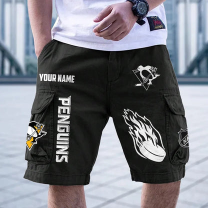 [SUPER SALE] NEW CUSTOMIZED NHL26 PBP PITTSBURGH PENGUINS CARGO SHORTS