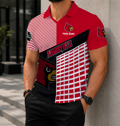 VIRAL EDITION - NEW CUSTOMIZED NCAA CWS26 ULC LOUISVILLE CARDINALS POLO SHIRT