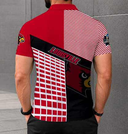 VIRAL EDITION - NEW CUSTOMIZED NCAA CWS26 ULC LOUISVILLE CARDINALS POLO SHIRT