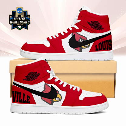 LIMITED EDITION - NEW CUSTOMIZED NCAA CWS26 ULC LOUISVILLE CARDINALS AIR JORDAN SNEAKERS