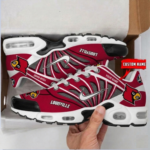 LIMITED EDITION - NEW CUSTOMIZED NCAA CWS26 ULC LOUISVILLE CARDINALS UNISEX AIR MAX PLUS SNEAKERS